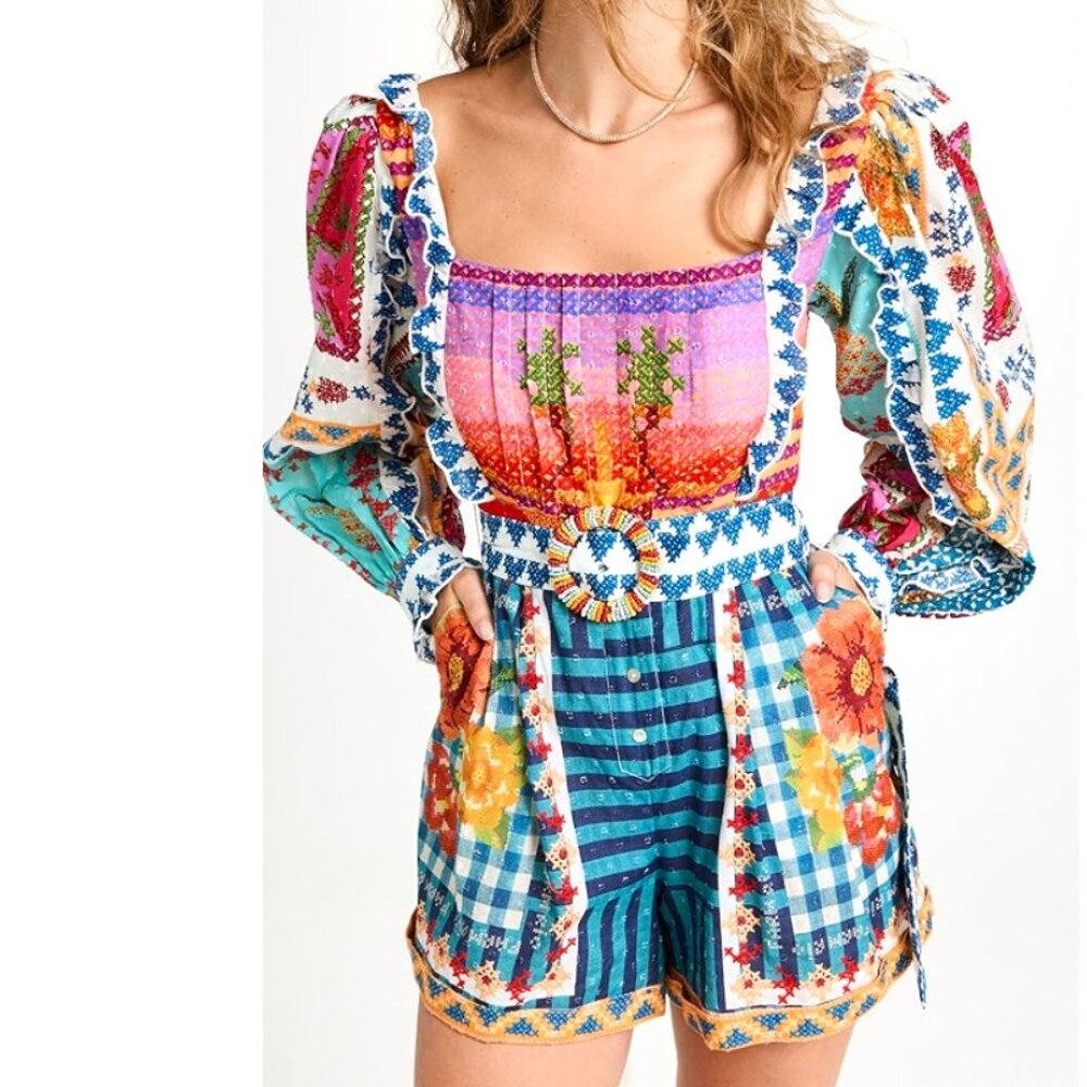 FARM Rio Summer Stitches Romper - Picture 2 of 16